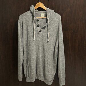 L.O.G.G. By H&M XL Gray Knit Hooded Pullover Sweater with front pocket